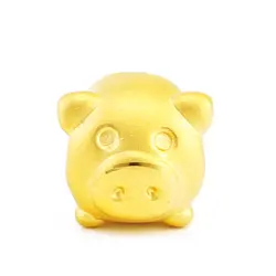 Реальные 999 24 К желтое золото кулон 3D Для женщин Благослови свинья только кулон 10x9 мм