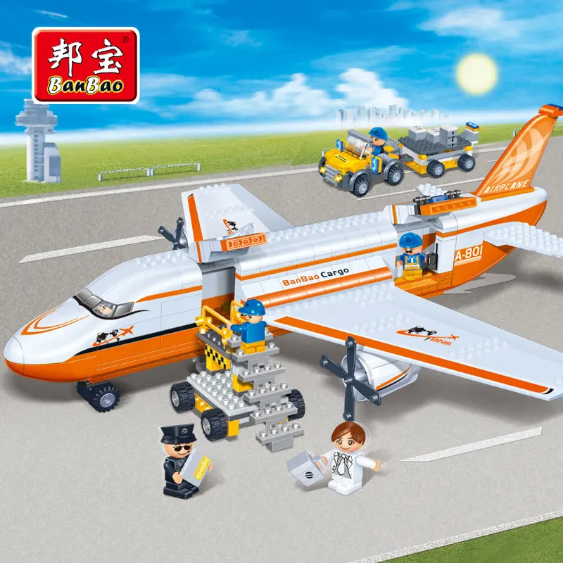 

BanBao City Educational Building Blocks Toys For Children Kids Gift Plane Car Airport Transportation Stickers