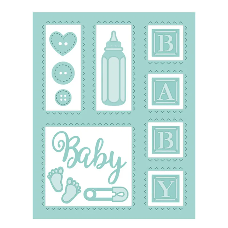 

Baby Shower set Metal Cutting Dies Stencil for DIY Scrapbooking Album Paper Card Decor Craft Embossing Die