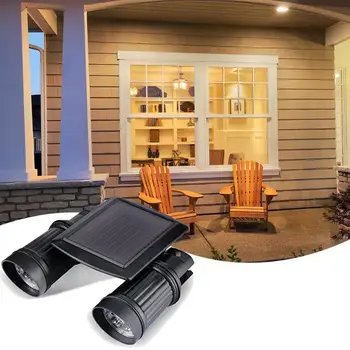 

Solar LED Spotlight Dual-head Lamp Outdoor Body Motion Sensor Control Spotlight Garden Doorway Corridor Garage LED Floodlight
