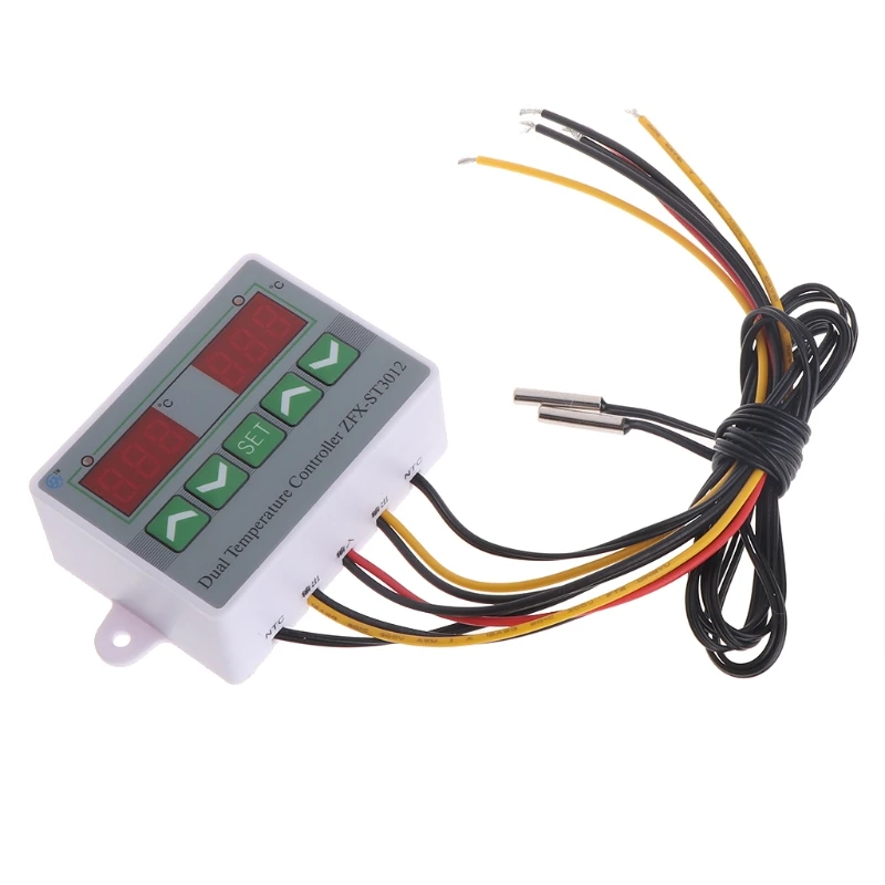 

High quality 220V 12V 24V Digital Dual Temperature Controller Thermostat Incubator Dual Probe