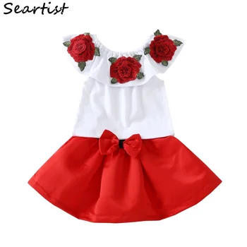 

Seartist Baby Girls Clothing Set 2Pcs Suit T Shirt+Skirt Girl's Summer Clothing Set Baby Girl Clothes for Birthday 2019 New 46
