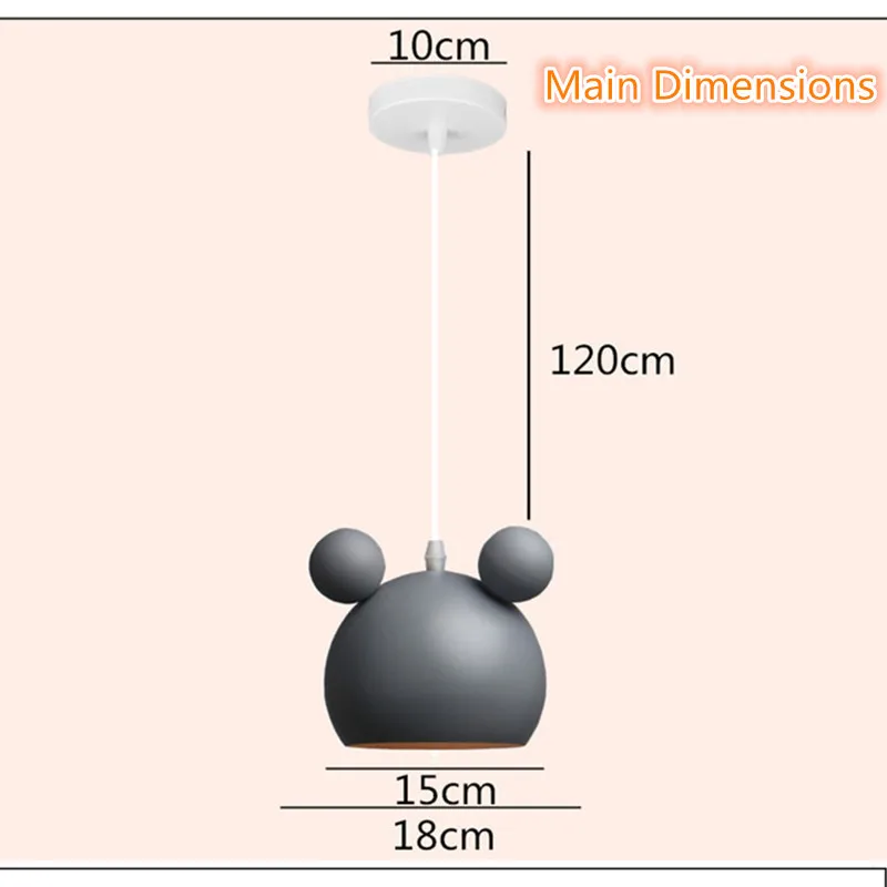 Милая подвеска «Микки мауз», металлическая подвесная светодиодная лампа, железная подвесная, лампа для детской спальни, милый подарок для детской лампы