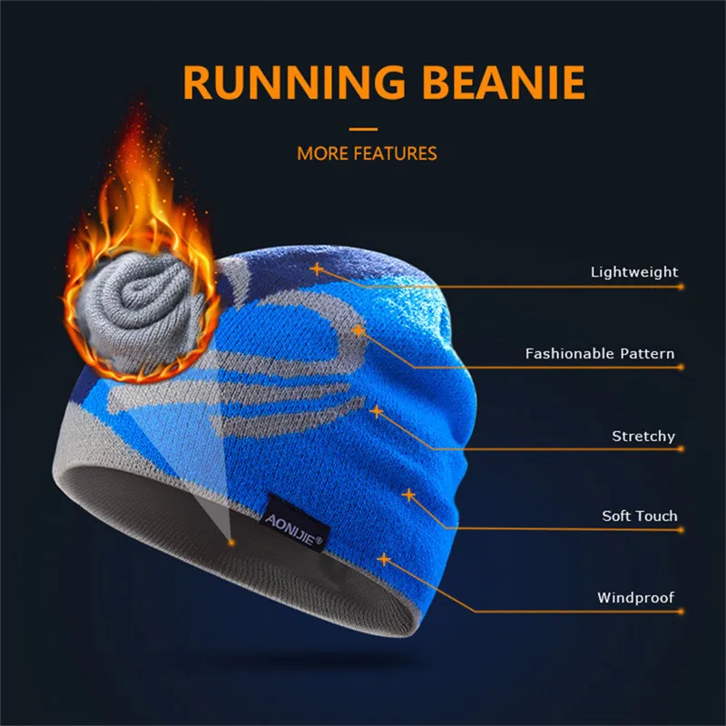 

Outdoor winter Cold Protection Warm Sports Knit Cap Beanie Hat For mountaineering Running Marathon Travelling Cycling Camping