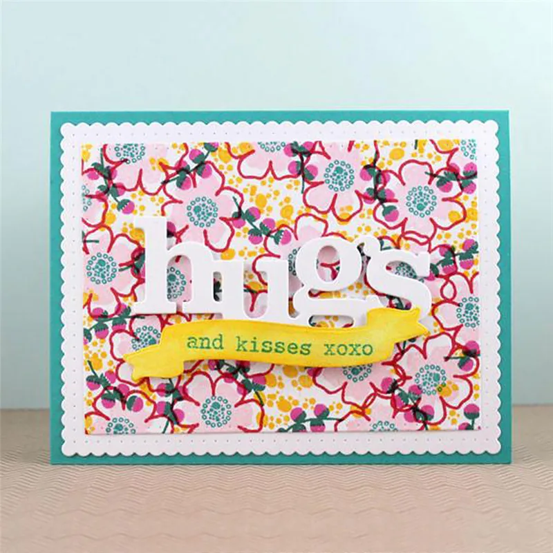 

DiyArts Word Hugs Metal Cutting Dies Stencils For DIY Scrapbooking Decorative Embossing Suit Paper Cards Die Cutting Template