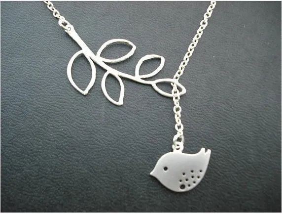 

S925 sterling silver necklace fresh, elegant and simple temperament branch bird chain valentine's day romantic gift