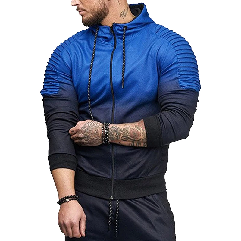 2018New High Street Hip Hop Hoodies Fashion Brand 3D Gradient Printed Hoodies Men Sportswear Sweatshirt Men Tracksuits Plus Size