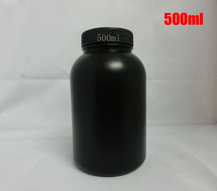 20 шт 500 мл Черный Цвет Круглый широкий рот HDPE бутылки, пластиковые баночки для капсул, Упаковочные бутылки, Vatimins контейнеры винтовые крышки