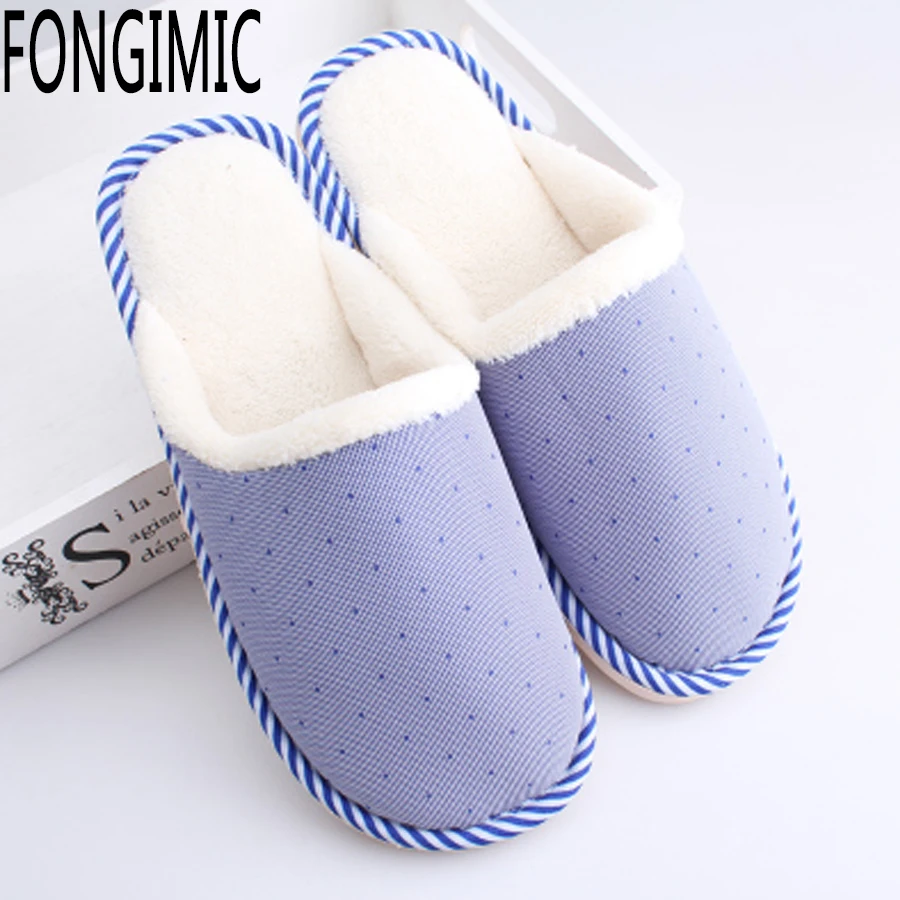 

Fashion new  Autumn winter comfortable slippers for women Lovers men indoor keep warm thick bottom couple cotton slipper Shoes