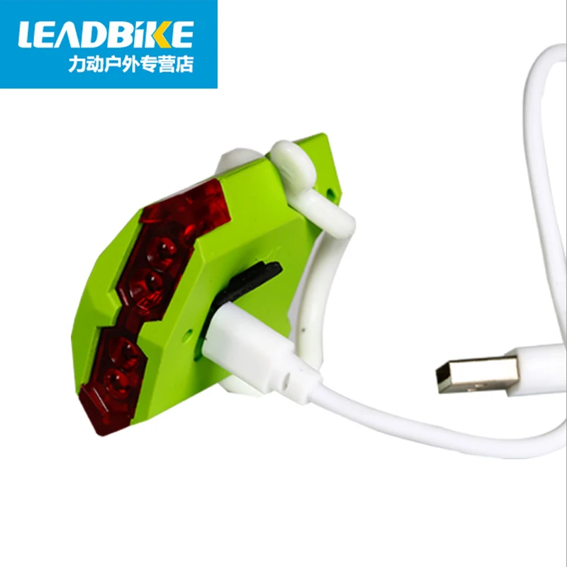 Best Leadbike Bicycle Rear Light 4 LED USB Rechargeable MTB Road Bike Taillights Cycling Light Night Safe Warning Bicycle Accessories 3