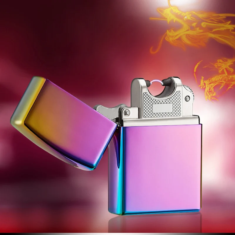 USB Lighters Electronic Cigarette Accessories Lighter Pulsed Arc Lighter Windproof Thunder Metal Plasma Cigar Lighter