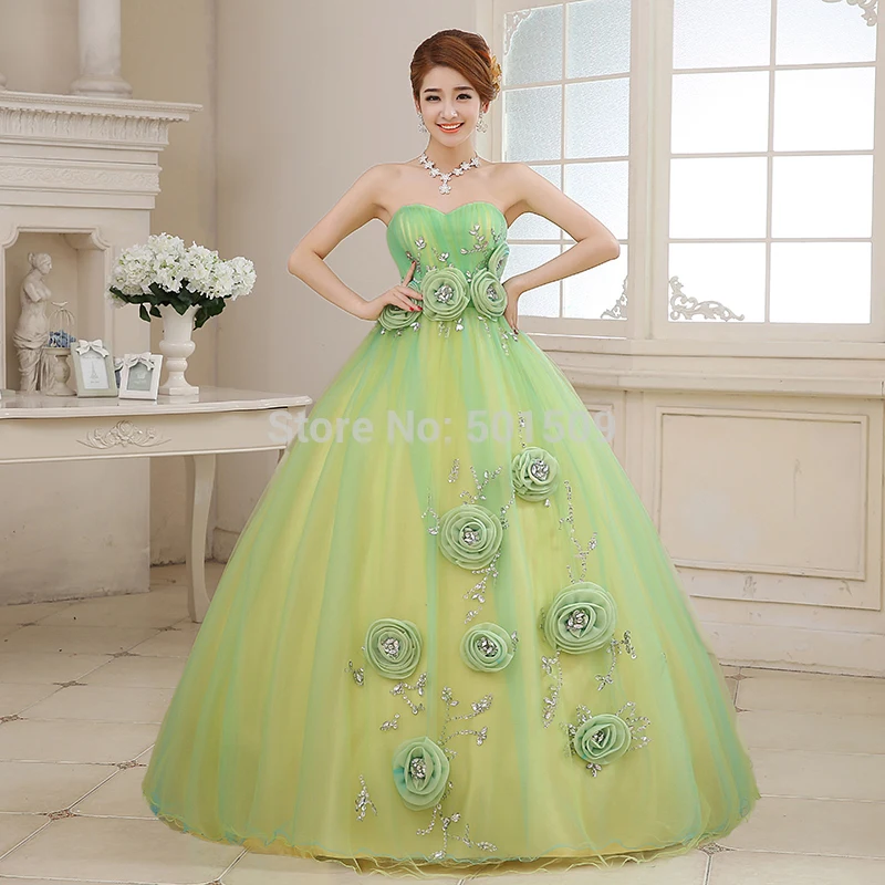 light green gown