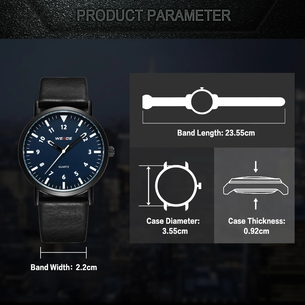 WEIDE Модные повседневные стильные модели из искусственной кожи, браслет на ремне, аналоговые Мужские наручные часы с синим циферблатом в повседневном стиле