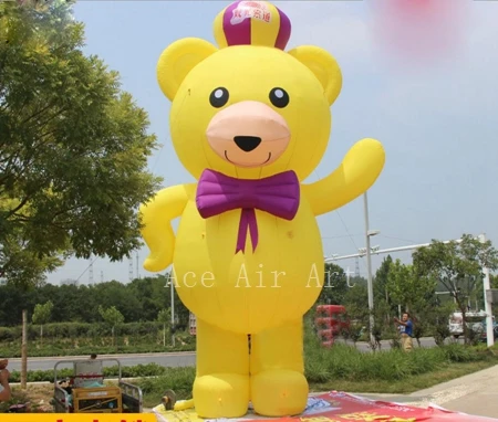 

Free shipping outdoor advertising lovely yellow cartoon inflatable bear,toys for party