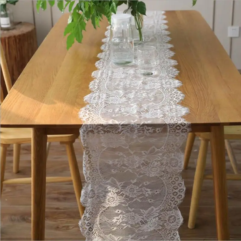 white lace table runner wedding party decoration home