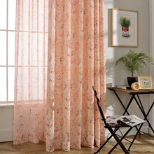 Modern Simple European Style Abstract Printing Cotton and Linen Curtains Modern Tulle for Living Room and Bedrooms