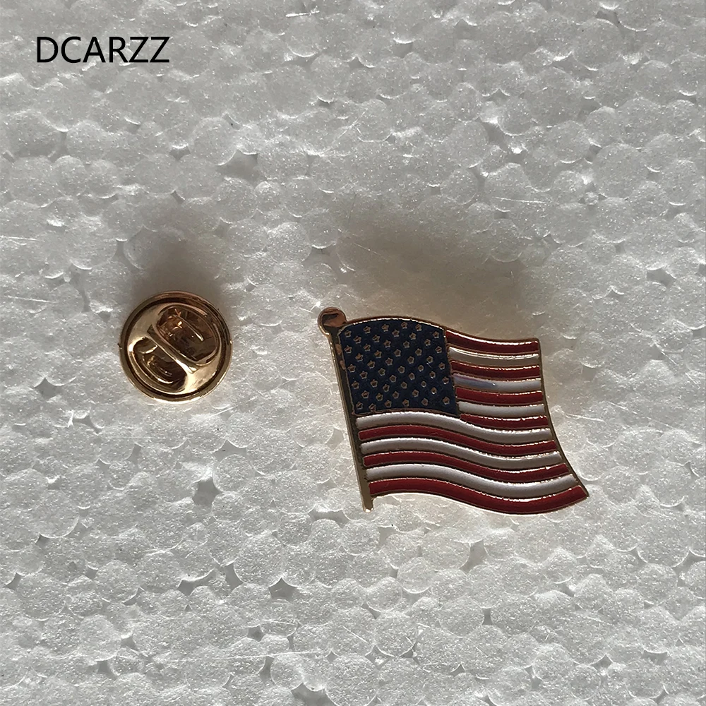 DCARZZ значок с флагом США, броши на лацкане, Значки для страны, эмаль, модные ювелирные броши, аксессуары для костюма, мужские Металлические Булавки