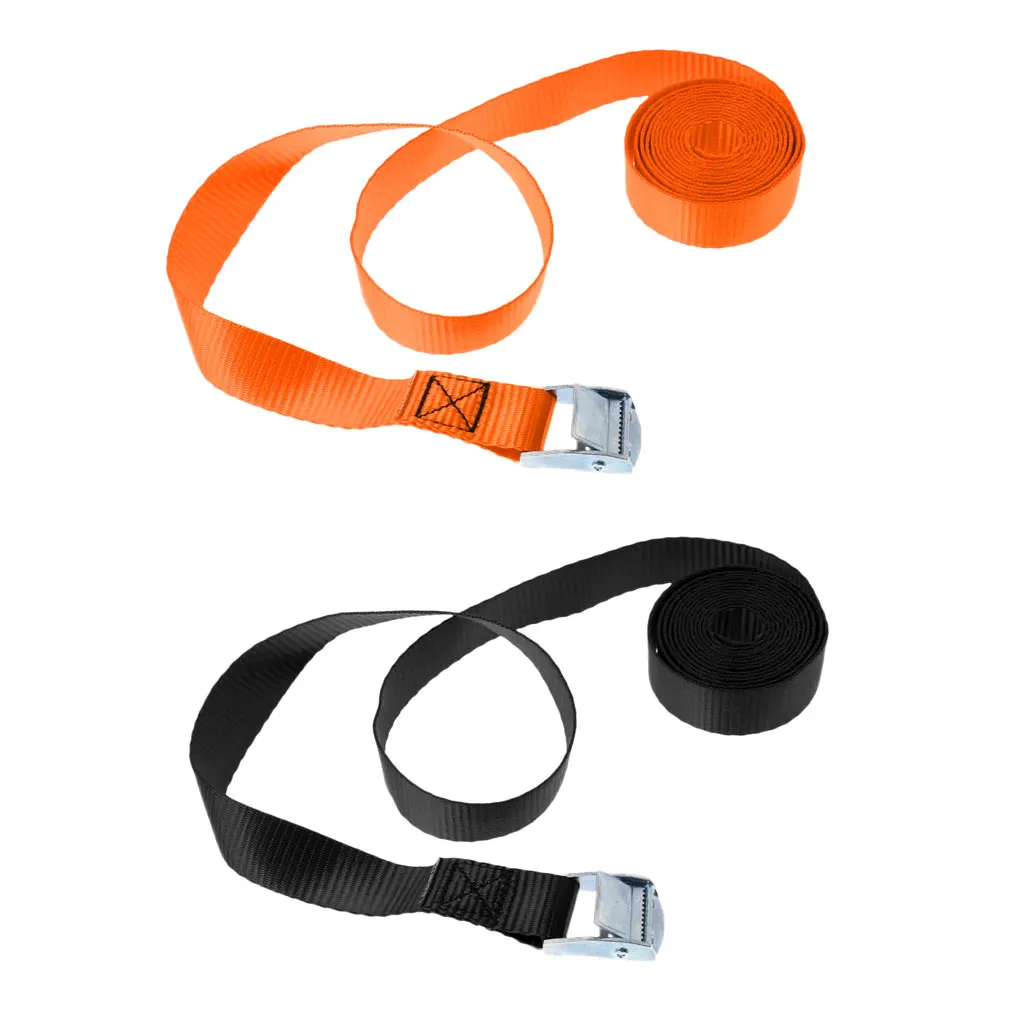 MagiDeal 2Pcs 25mm x 2.5m Tie Down Strap Lashing Strap Cargo Roof Rack Tie-down Strap with Metal Cam Buckle for Kayak Canoe 