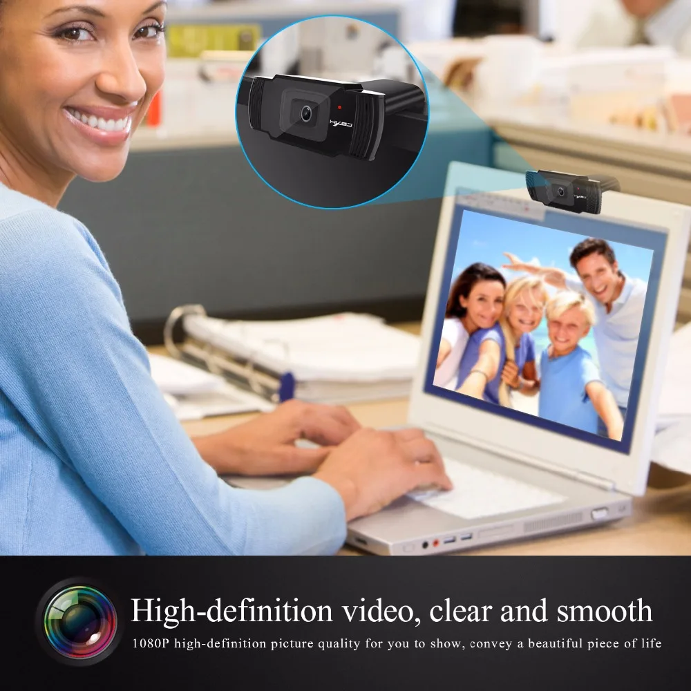 HXSJ Webcam HD Camera 5 Million AF Camera HD Web Cam Support 1080P 720P Video Conferencing Built-in Noise Canceling Microphone