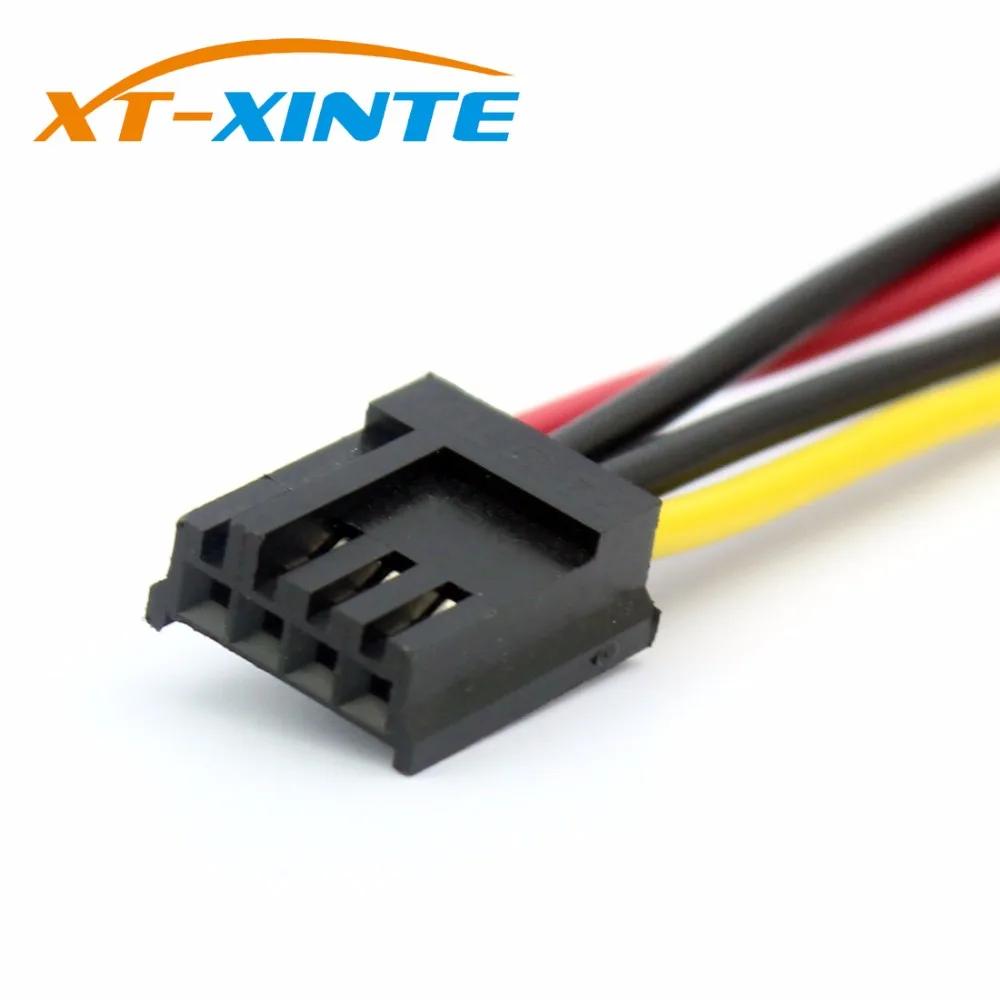 XT-XINTE قرص مرن 4Pin إلى SATA الذكور الطاقة مهائي كابلات SATA 15PIN إلى 4Pin الطاقة كابل 18AWG سلك موصل للكمبيوتر