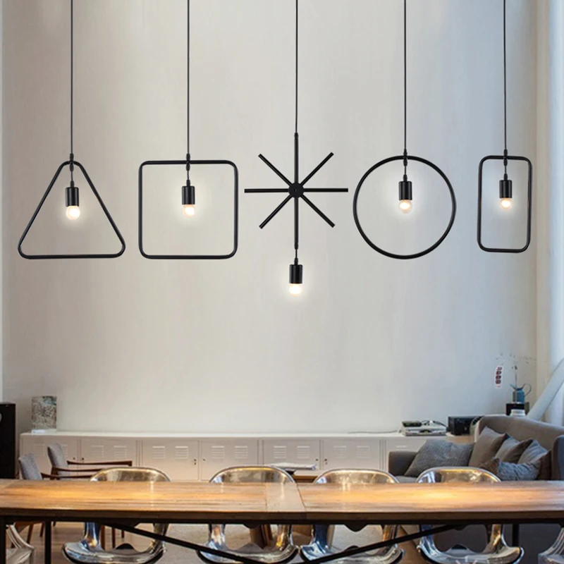 

Loft personalized steel art geometry pendant light for bar, coffee shop, clothing shop, living room, dining room