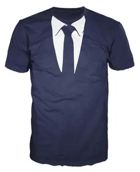 

2019 Hot sale Free shipping 100% cotton Suit and Tie Fancy Dress Joke Tie Funny T-shirt