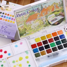 Сакура сплошной акварель 18 \ 24 \ 30 цвета хорошо упаковано акварель комплект, Хороший партнер акварель пера