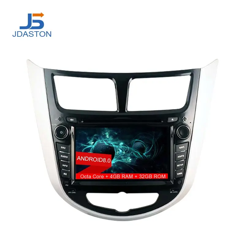 

JDASTON 2 DIN Octa Cores 4GB+32GB Android 8.0 Car DVD Player For Hyundai Solaris accent Verna i25 Multimedia GPS Navigator Radio
