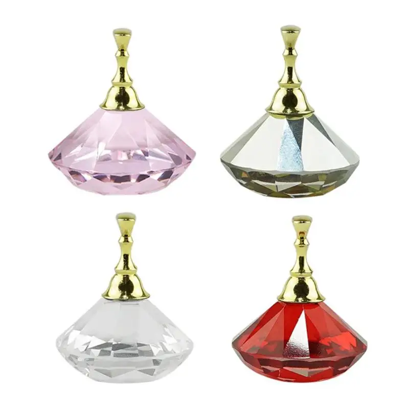 

5pcs False Nail Art Display+Rhinestone Crystal Nail Tip Practice Stand Base Salon Manicure Tool For Manicure Painting Exercises