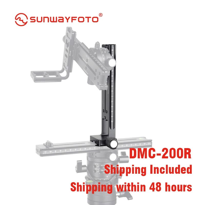 SUNWAYFOTO DMC-200R Tripod Head Quick Release Plate for DSLR Camera Tripod Plate Vertical Rail With