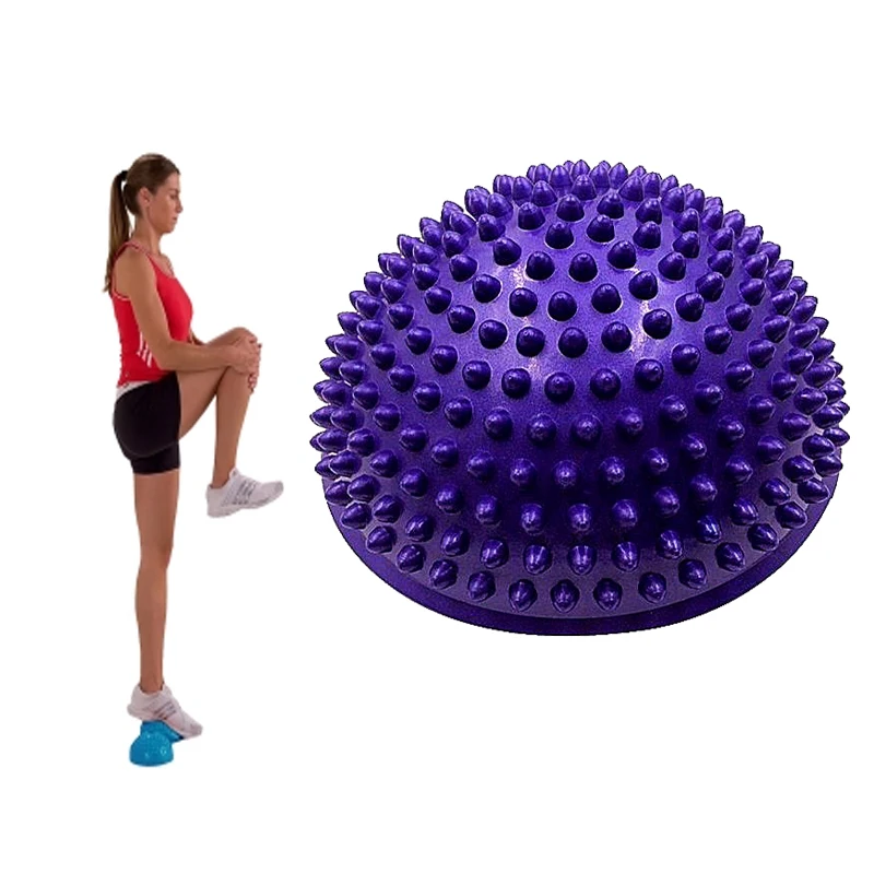PVC 2019 Inflatable Half Yoga Balls Massage Point Fitball Exercises Trainer Stabilizer GYM Pilates Fitness Balancing gym ball 68