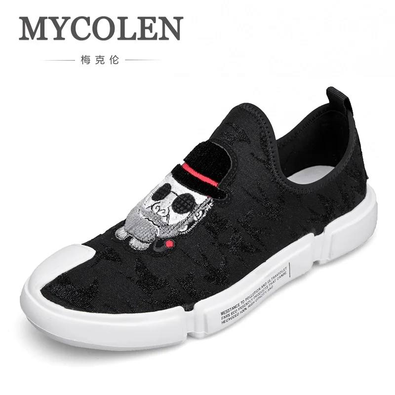 MYCOLEN 2018 The New Listing Men Canvas Shoes For Men Fashion Slip On Flats Brand Fashion Mens Casual Shoes Sapato Branco