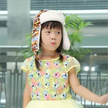 DT506 High Quality Kids Winter Hat Warm Outdoor Ski Cap for Children Cute Bear Aviator Hat Child Soft Russian Hat Ear Flaps