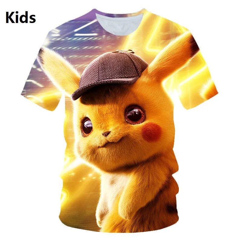New 2019 Pikachu Kids T shirt Men/Women 3D Print Detective Pokemon
