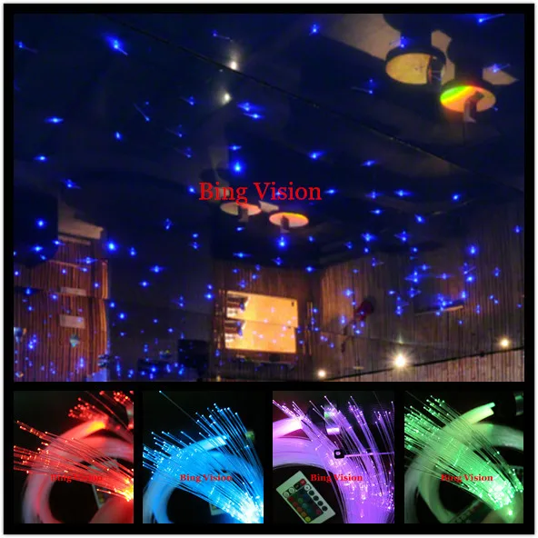 PMMA fiber optic star ceiling kit lighting,LED RGB light source,150