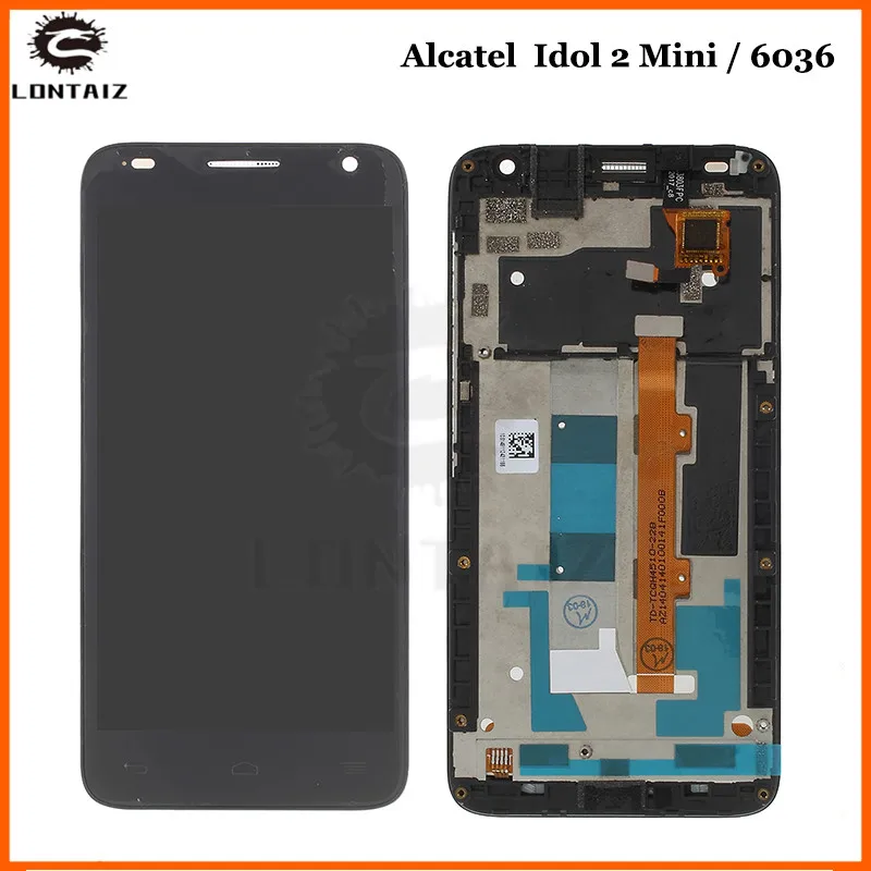 

100% Tested New for Alcatel One Touch Idol 2 Mini S OT6036 6036 LCD Display with Touch Screen Digitizer Assembly with Frame
