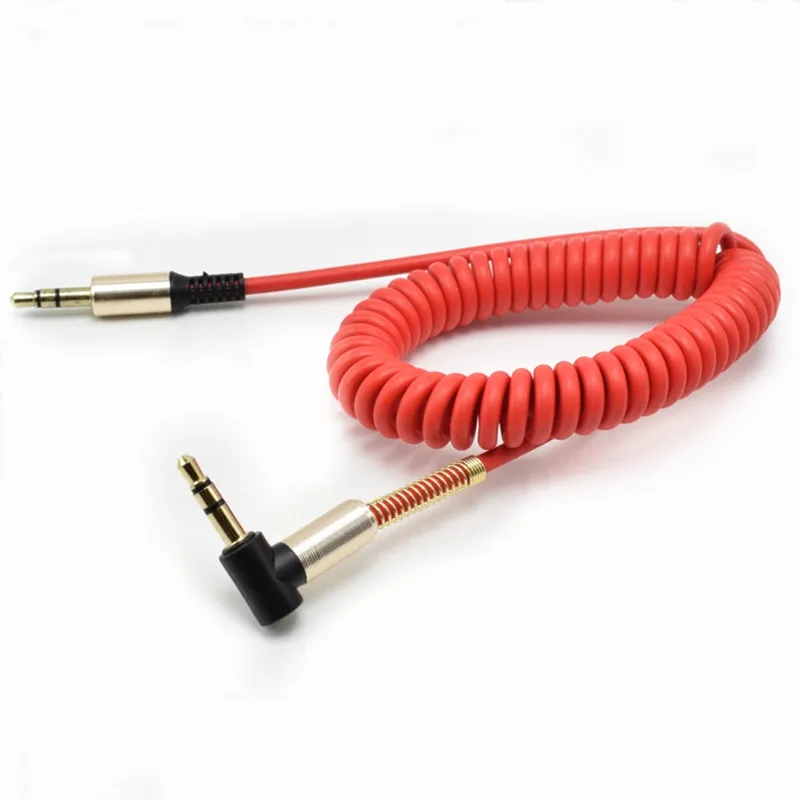 

3.5 Jack Aux Cable 3.5mm Car Spring Audio Cable 1M Gold Plated jack male to male speaker cables for Headphone Speaker