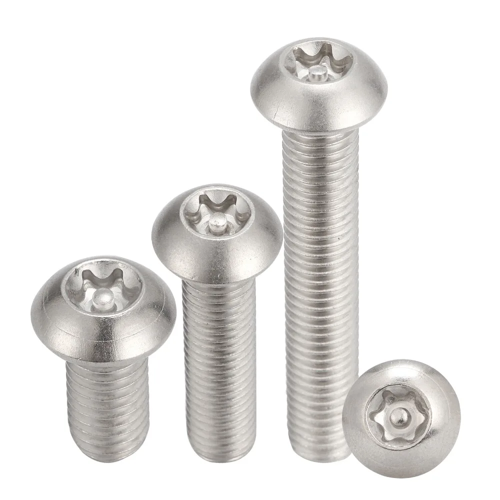 100pcs304 stainless steel six lobe screws Anti theft screws round head plum blossom M5*6/8/10/12