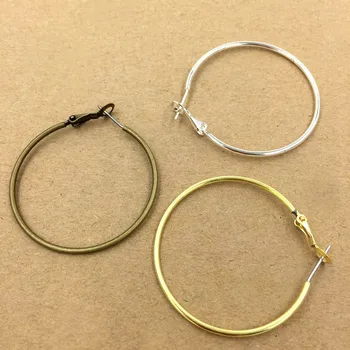 

Blank Round Hoop Earring Findings Ear Clip Ear Wires Settings Multi-color Plated 30mm 40mm 50mm 60mm