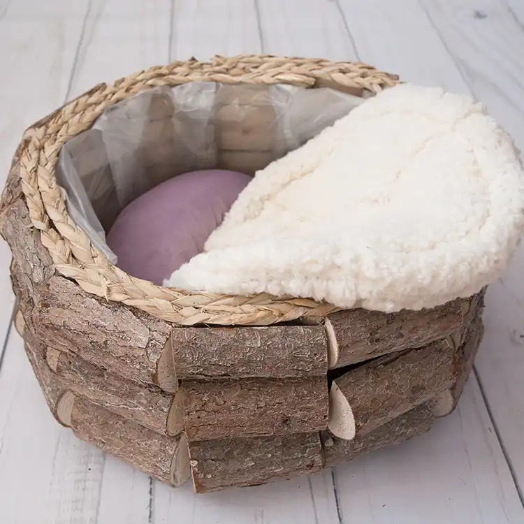 basket props for baby photography