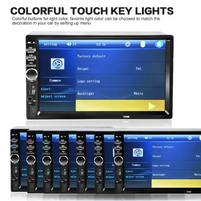 

2019 NEW 7 In 2Din Car Stereo MP5 Player Touch Screen FM Radio USB SD Bluetooth+ Camera Auto Adapter Autoradio For toyota