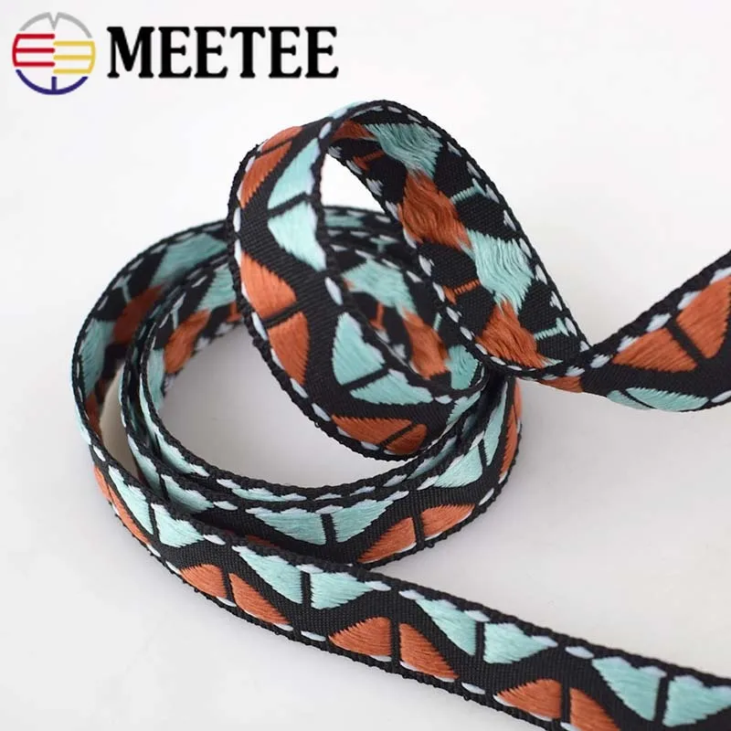 

10Yards 1.5cm Retro Costume Embroidered Webbing Lace Ribbon DIY Clothes Bag Sewing Webbings Fabric Clothing Accessories