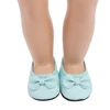 18 inch Girls doll shoes Princess blue bow Dress shoe American new born accessories Baby toys fit 43 cm baby s19