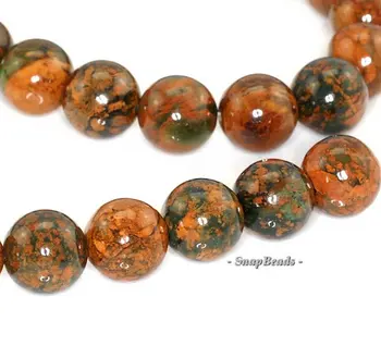 

8mm African Green Opal Gemstone Brown Green Round 8mm Loose Beads 16 inch Full Strand (90112340-130)