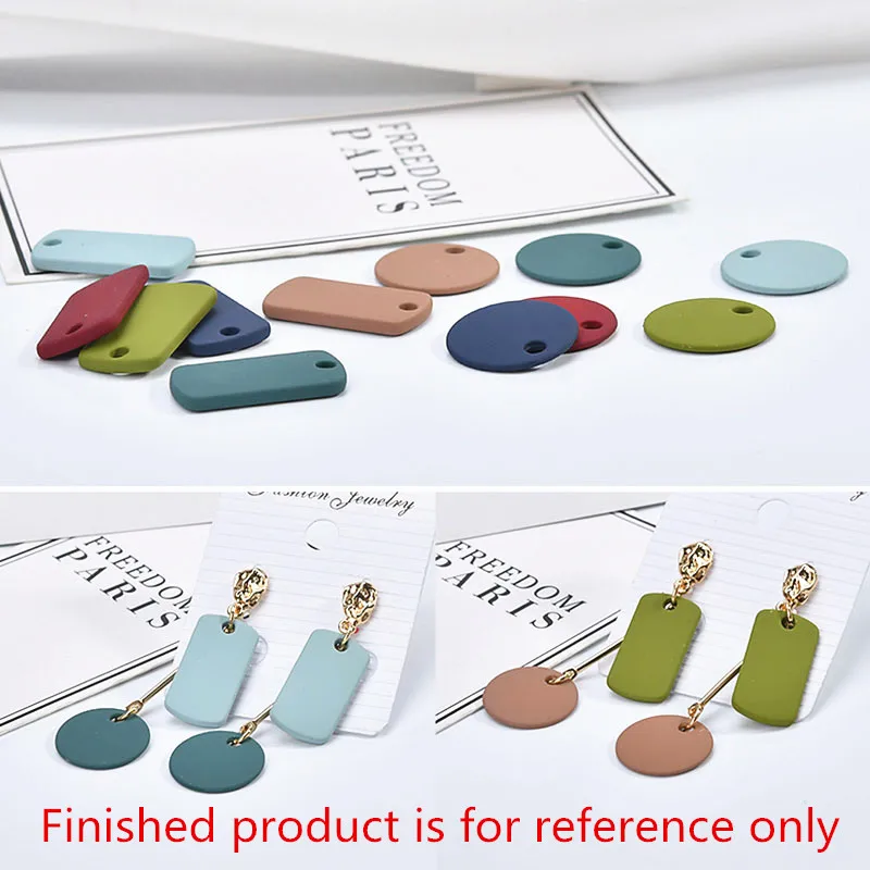 

Wholesale 60pcs/Lot Rubber Enamel Alloy DIY Jewelry Charms Round Rectangle geometric Oil Drop Metal Ornament Charm Pendant Craft