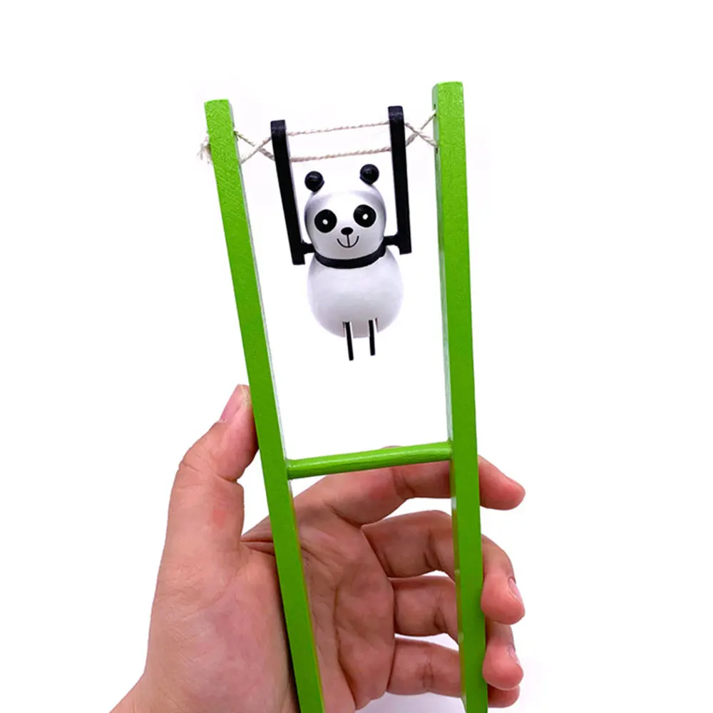 Pull String Panda поворотные заводные игрушки деревянный узор Подарочная тренировка координация Детские Классические игрушки Обучающие игры