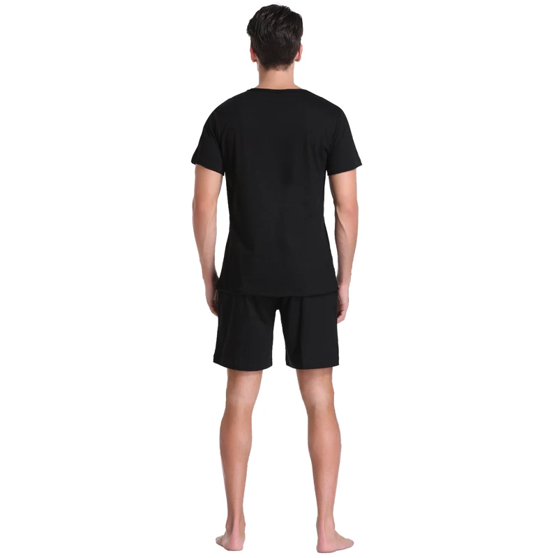 2019 летний мужской пижамный комплект с коротким рукавом, мужской пижамный комплект, Повседневная Домашняя одежда, одежда для сна, Soild color