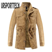 Высококачественная брендовая мужская куртка из искусственной кожи, мужская куртка, облегающая теплая кожаная байкерская куртка с эффектом потертости, зимняя куртка, Мужская верхняя одежда