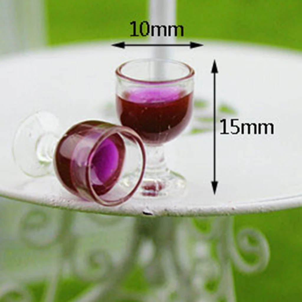 20 Pieces Miniature Wine Glasses Handcrafted Goblets for 1/12 Scale Dollhouse Kitchen Tableware