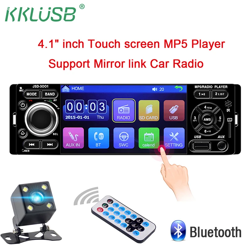 Autoradio 1 Din Jsd3001 Car Radio 4.1 Inch Touch Screen Auto Audio Mirror Link Stereo Bluetooth